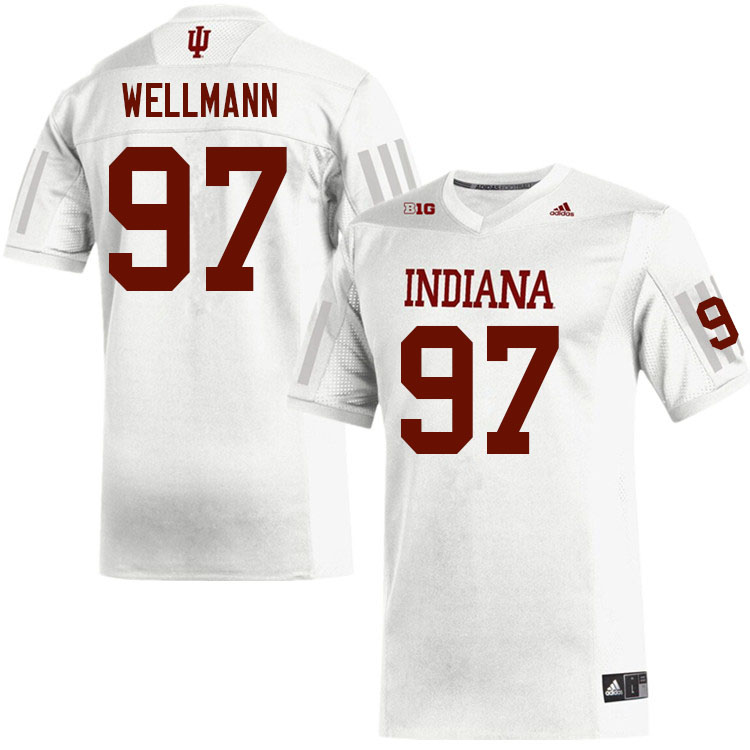 Men #97 Jake Wellmann Indiana Hoosiers College Football Jerseys Sale-White Jersey